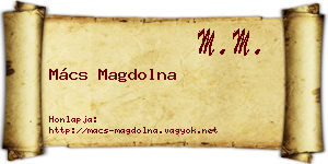 Mács Magdolna névjegykártya