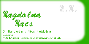 magdolna macs business card