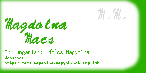 magdolna macs business card